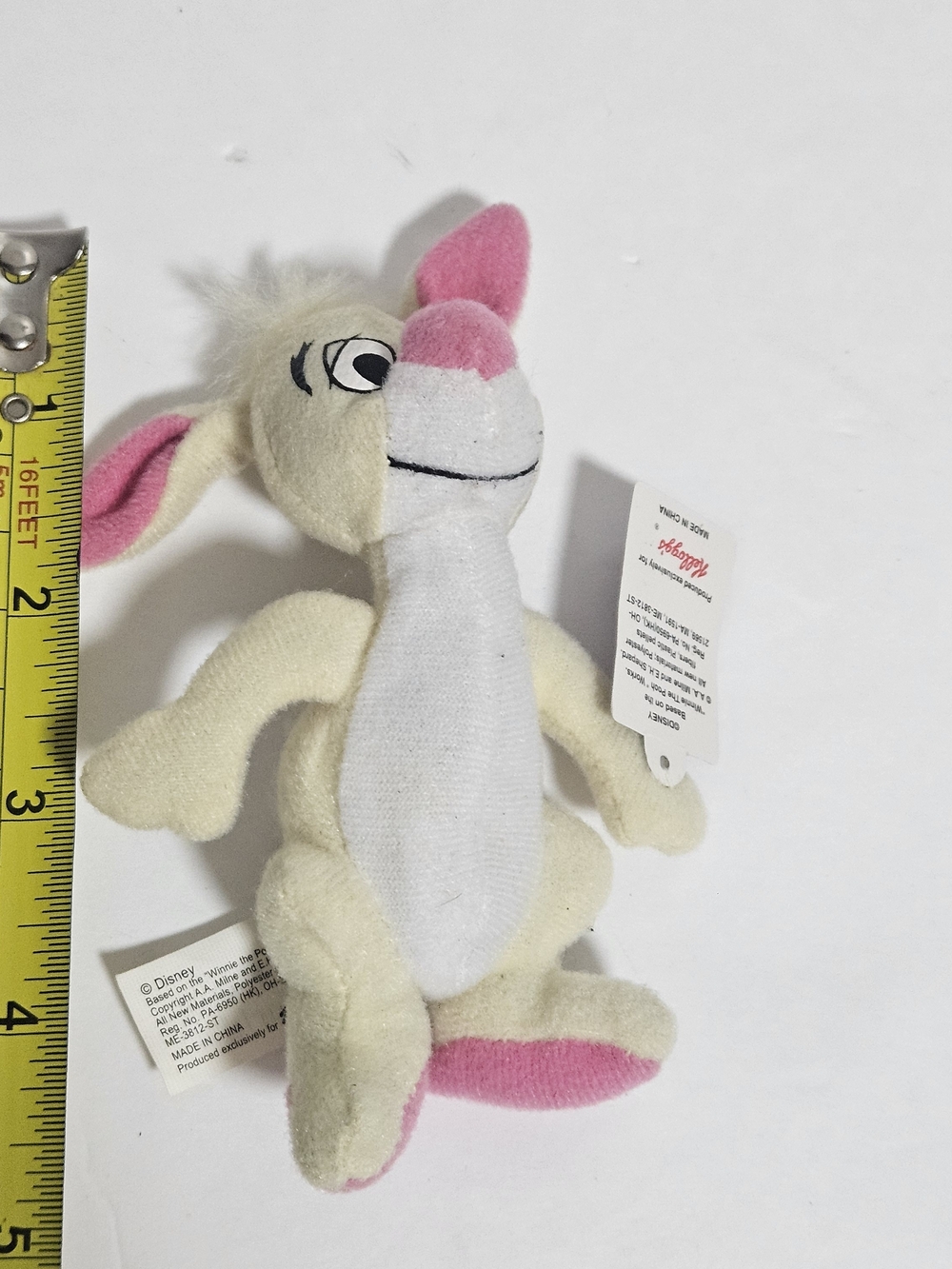 Disney Cream and Pink Bunny Plush Keychain with Walt Disney World Tag